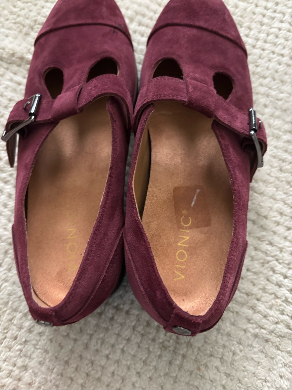 Vionic Women’s Suede Mary Jane Shoe in Burgundy 8.5 Comfy Foot Support - Picture 5 of 8